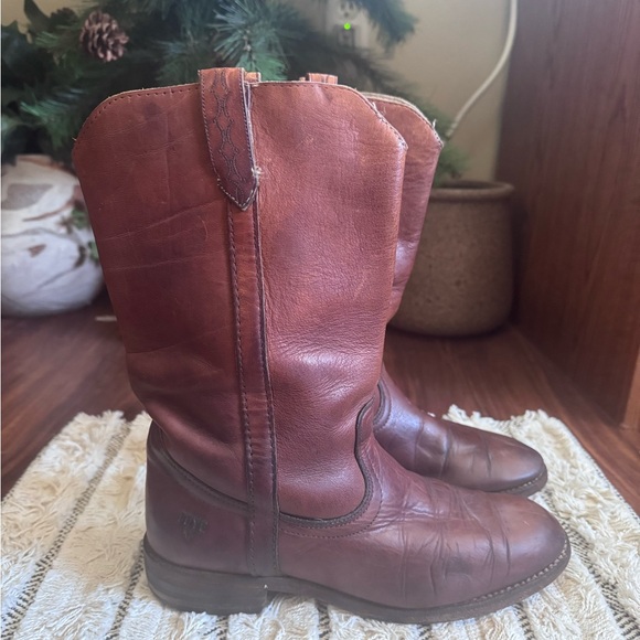 Vintage Frye Campus Boots Made in USA Distressed Leather Womens 7.5 - Picture 2 of 14